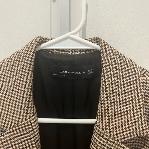 Zara Brown and Black Houndstooth Blazer women’s S - Picture 6 of 11
